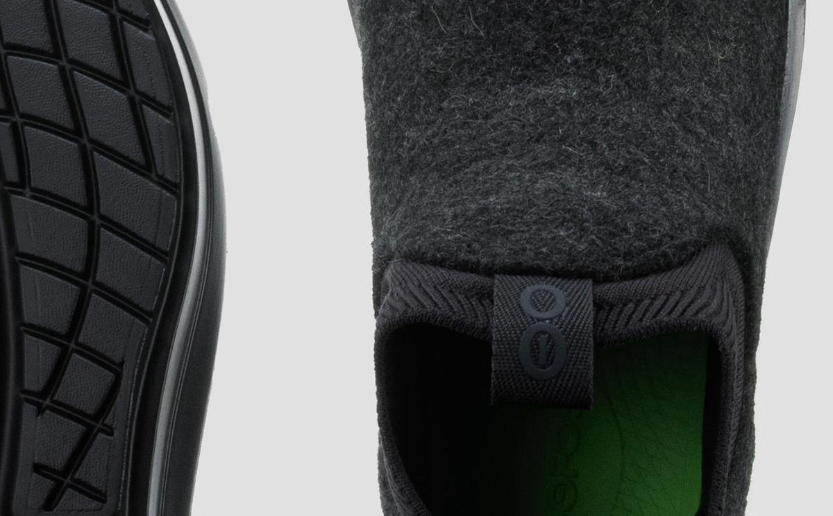 Women's OOmega Londoner - Black close up of shoe fabric | lifestyle