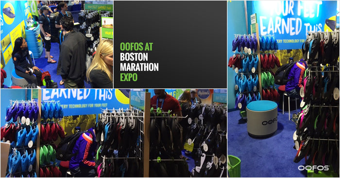 Get your OOFOS Limited Edition Boston Shoe at the Boston Marathon!