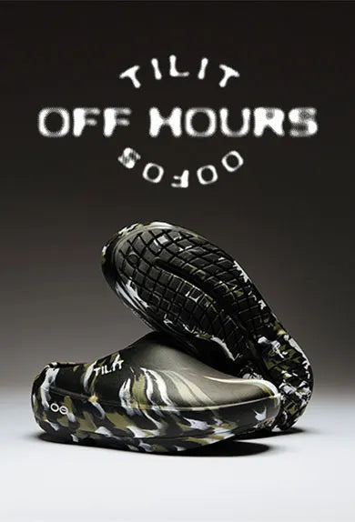 TILIT x OOFOS: Off Hours Clog product shot.