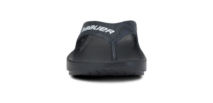 BAUER/OOFOS Men's OOriginal Sport Sandal – Black Asphalt front view