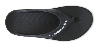 BAUER/OOFOS Women's OOriginal Sport Sandal – Black Asphalt top view