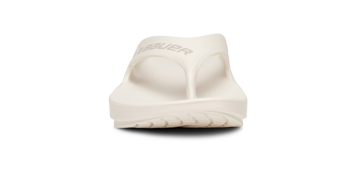 BAUER/OOFOS OOriginal Sport Sandal – Chalk front view