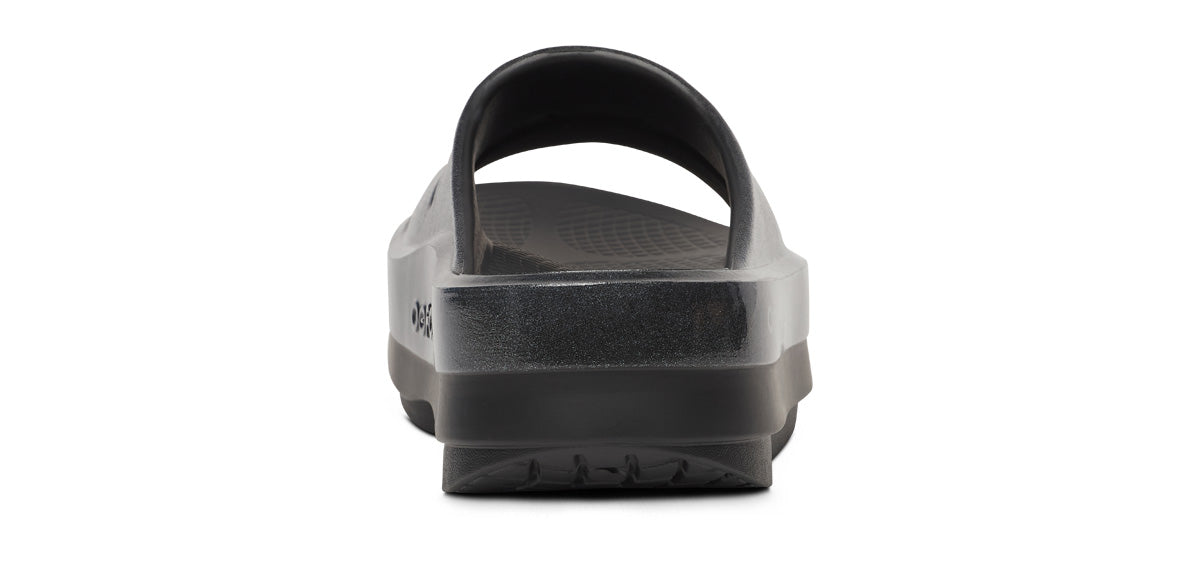 Women's OOmega OOahh Stacked Sandal - Black Sparkle – OOFOS