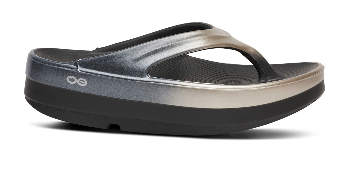 Women's OOmega OOlala Stacked Sandal - Latte Fade lateral view