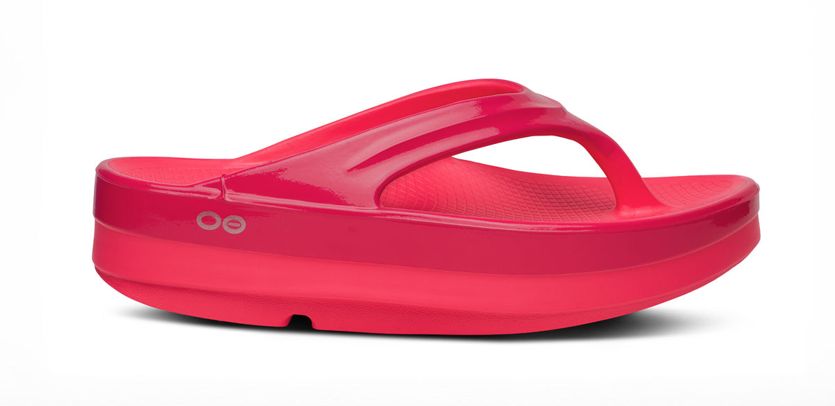 Women's OOmega OOlala Stacked Sandal - Neon Berry Punch – OOFOS