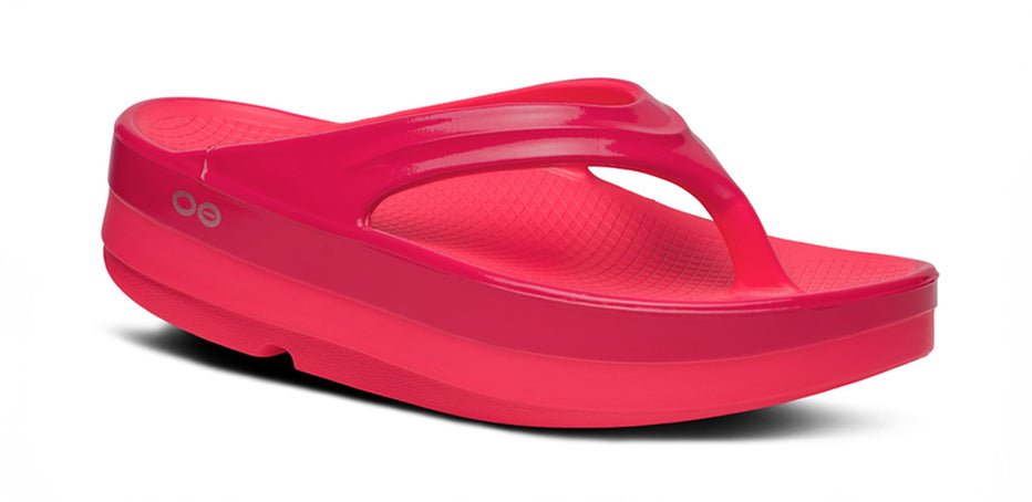 Women's OOmega OOlala Stacked Sandal - Neon Berry Punch – OOFOS