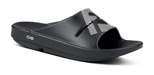 FJ X OOFOS Men's OOahh Sport Slide Sandal - Black main view