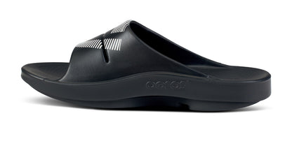 FJ X OOFOS Men's OOahh Sport Slide Sandal - Black medial view