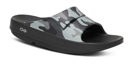 OOFOS Black and Gray Camo Slide Sandals Oofos Women main image 3