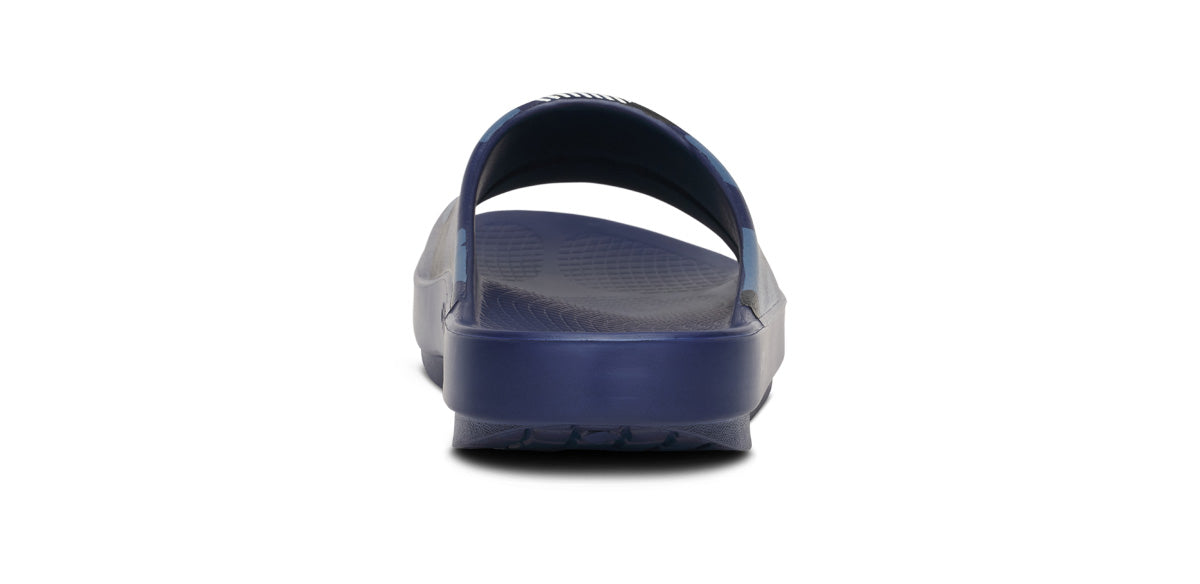 FJ X OOFOS OOahh Sport Slide Sandal - Navy Camo back view
