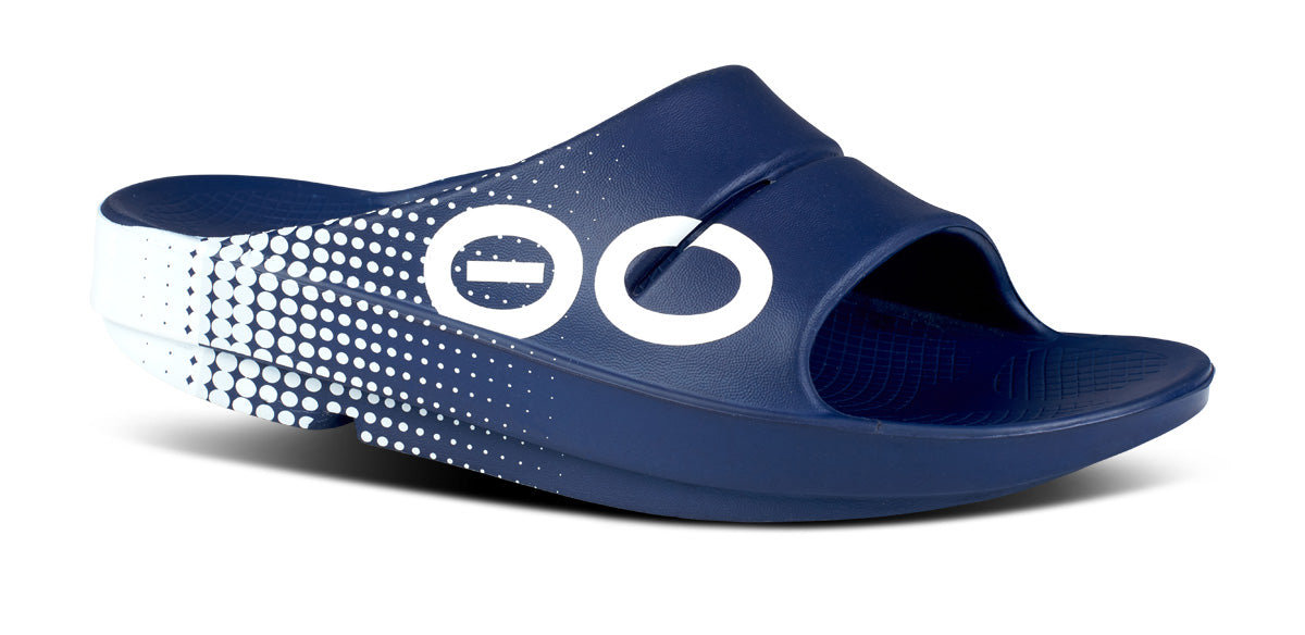 Men's OOahh Sport Slide Sandal - Navy Matrix – OOFOS