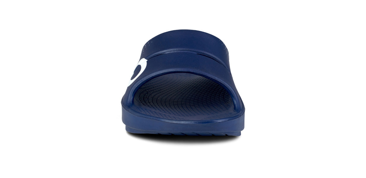 OOFOS Deep Blue Comfort Sandals Oofos OOahh Slide Sandal (Unisex) - Navy – The Heel Shoe Fitters main image 4