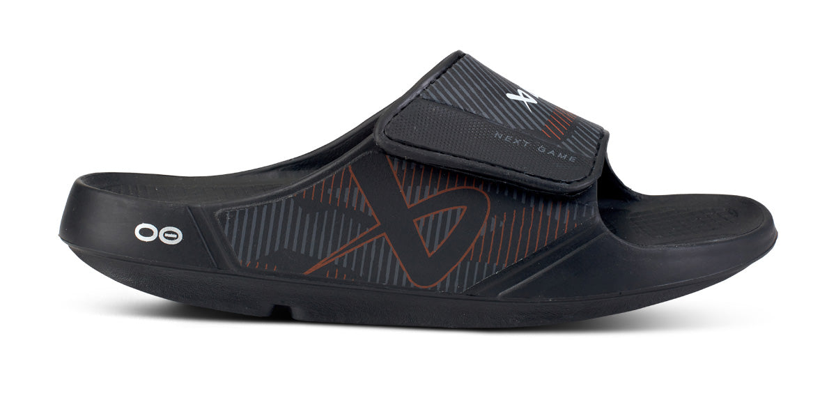 BAUER/OOFOS Men's OOahh Sport Flex Sandal Black