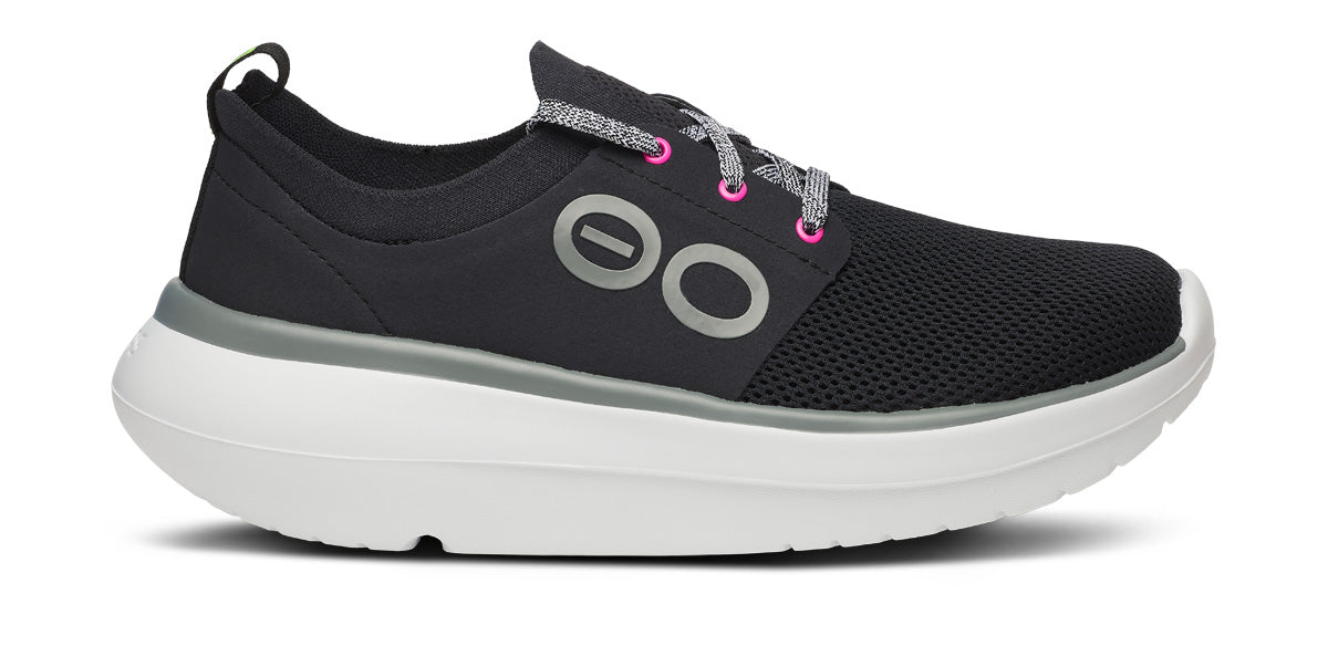 Women's OOmy Stride Low Shoe - White Black lateral view