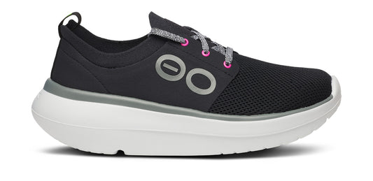 Women's OOmy Stride Low Shoe - White Black lateral view