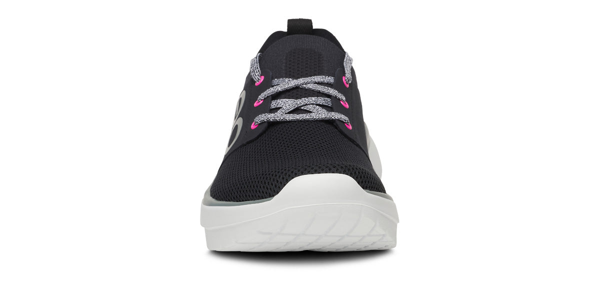 Women's OOmy Stride Low Shoe - White Black front view