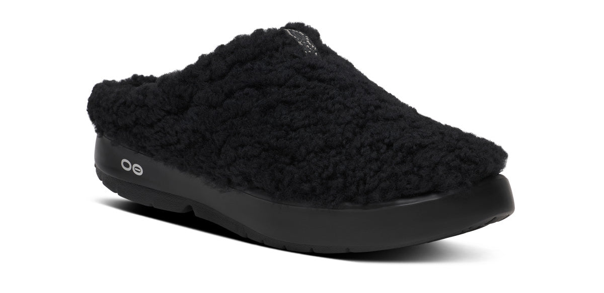 Women's OOcoozie Sherpa Mule - Black – OOFOS