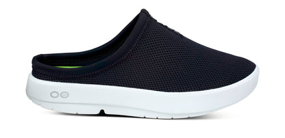 Men's OOcoozie Sport Mule - White Black lateral view