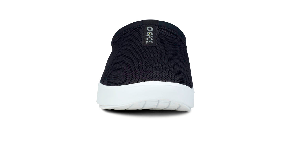 Men's OOcoozie Sport Mule - White Black front view