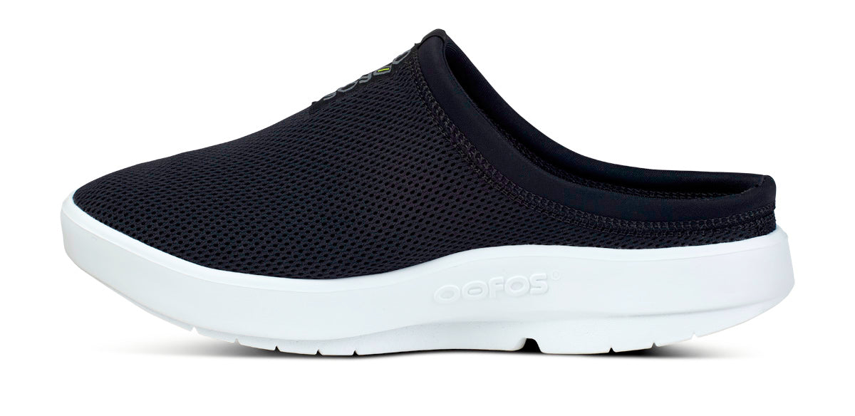 Men's OOcoozie Sport Mule - White Black medial view