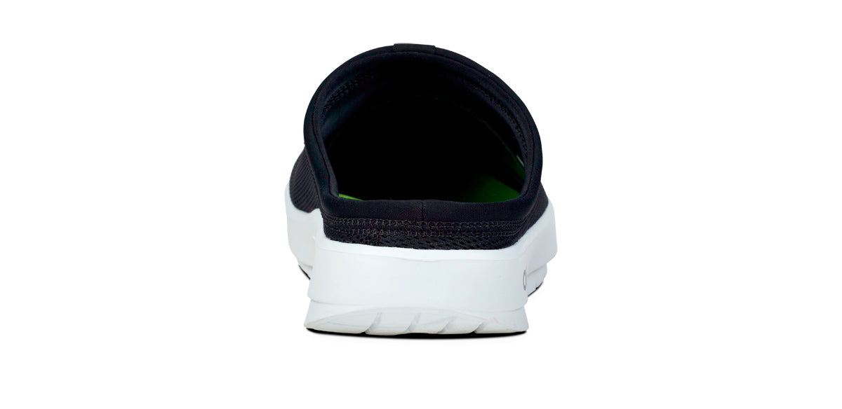 Men's OOcoozie Sport Mule - White Black back view