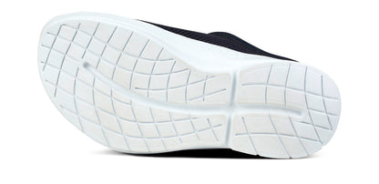 Men's OOcoozie Sport Mule - White Black bottom view