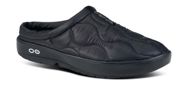 暖かく快適♪ ◆OOFOS◆ MEN'S OOCOOZIE MULE Women's OOcoozie Mule Shoe - Black – OOFOS