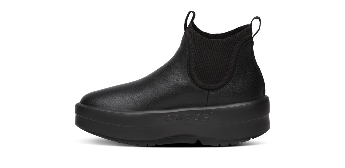 Women's OOmega Leather Londoner - Black medial view