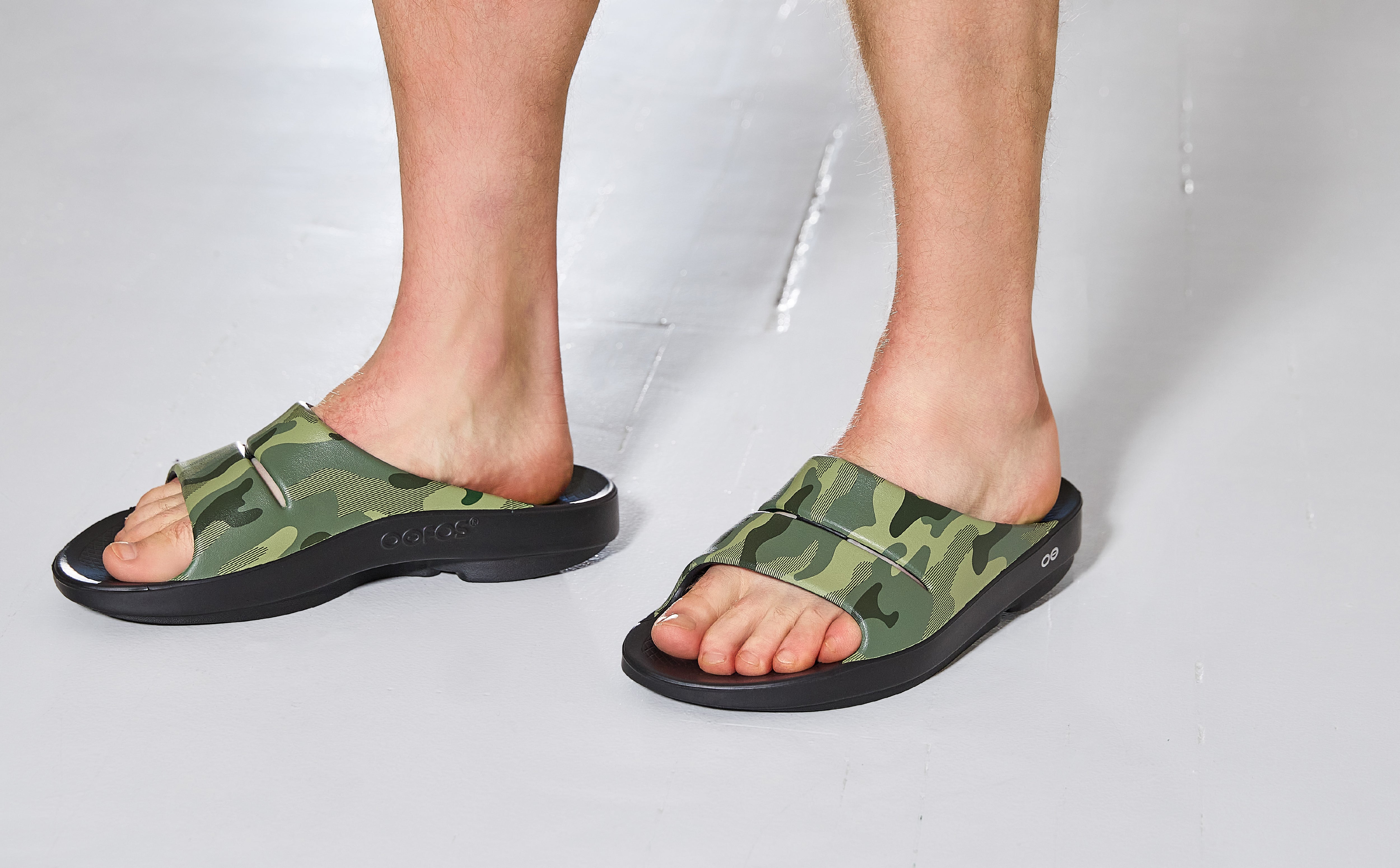 Men's OOahh Sport Slide Sandal - Green Camo – OOFOS