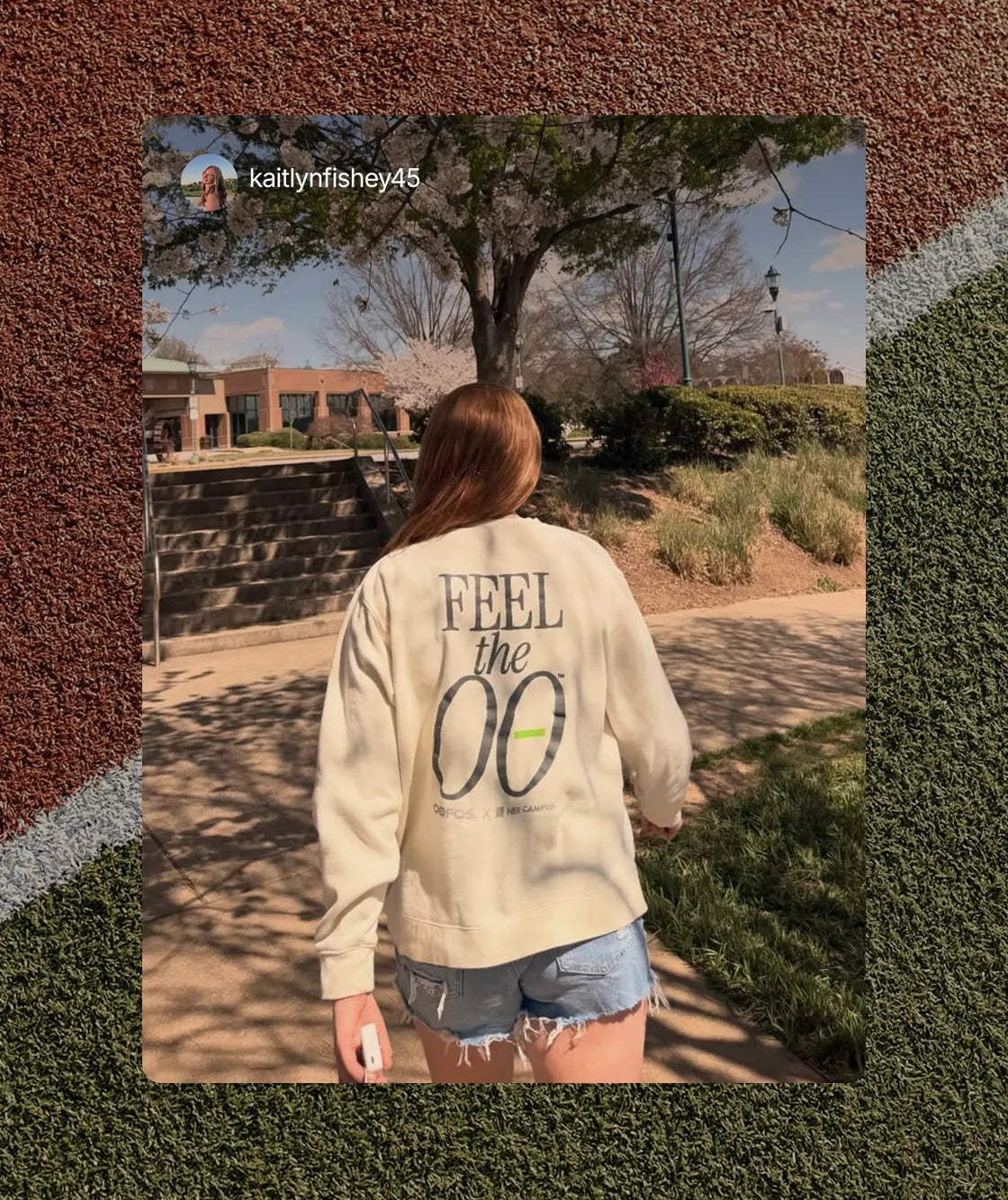 Student-athlete wearing an OOFOS sweatshirt