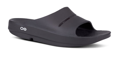 Men's OOahh Slide Sandal - Black - OOFOS main view