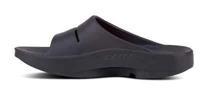 Men's OOahh Slide Sandal - Black - OOFOS medial view
