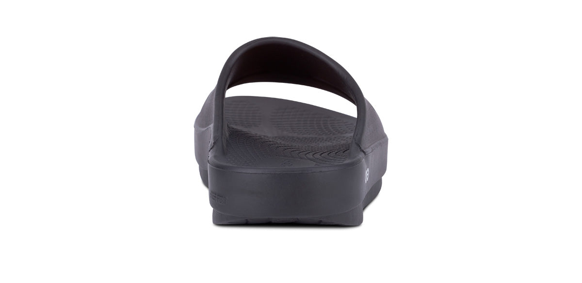 Men's OOahh Slide Sandal - Black - OOFOS back view