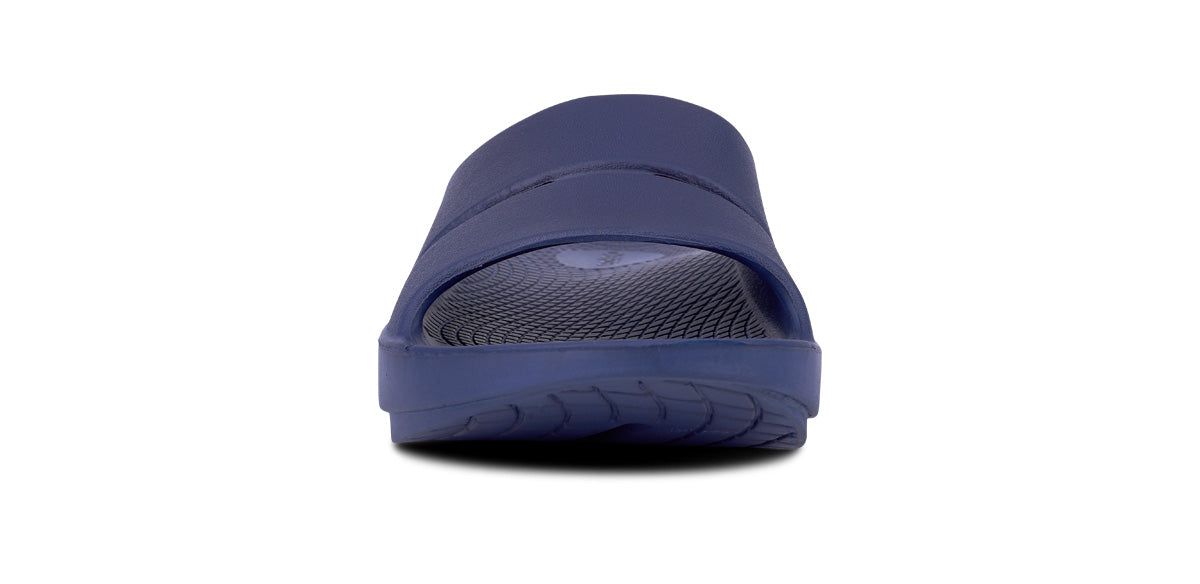 Women's OOahh Slide Sandal - Navy - OOFOS back view