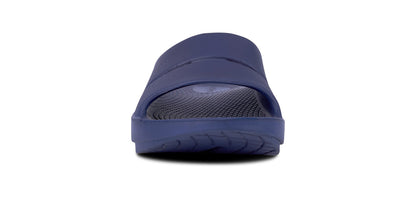 Women's OOahh Slide Sandal - Navy - OOFOS back view