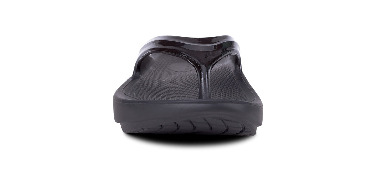 Women's OOlala Sandal - Black - OOFOS front view