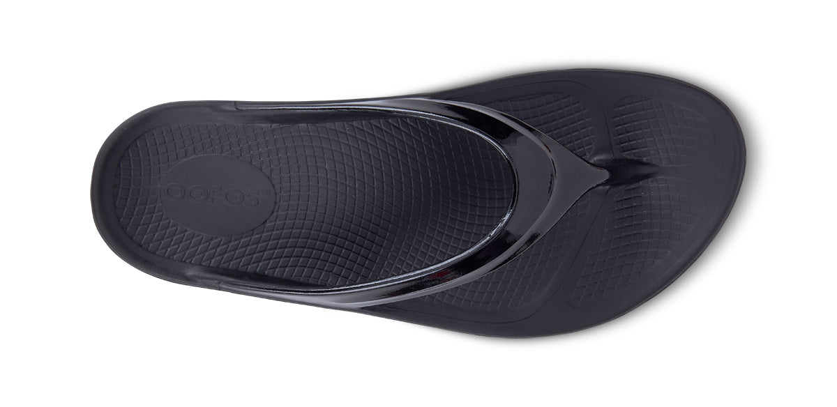 Women's OOlala Sandal - Black - OOFOS top view
