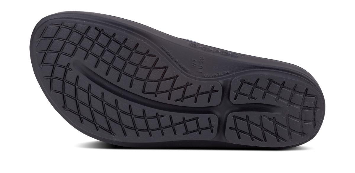 Women's OOlala Sandal - Black - OOFOS bottom view