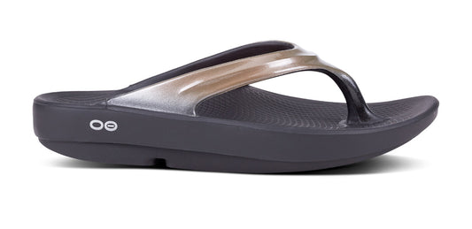 Women's OOlala Sandal - Latte - OOFOS lateral view