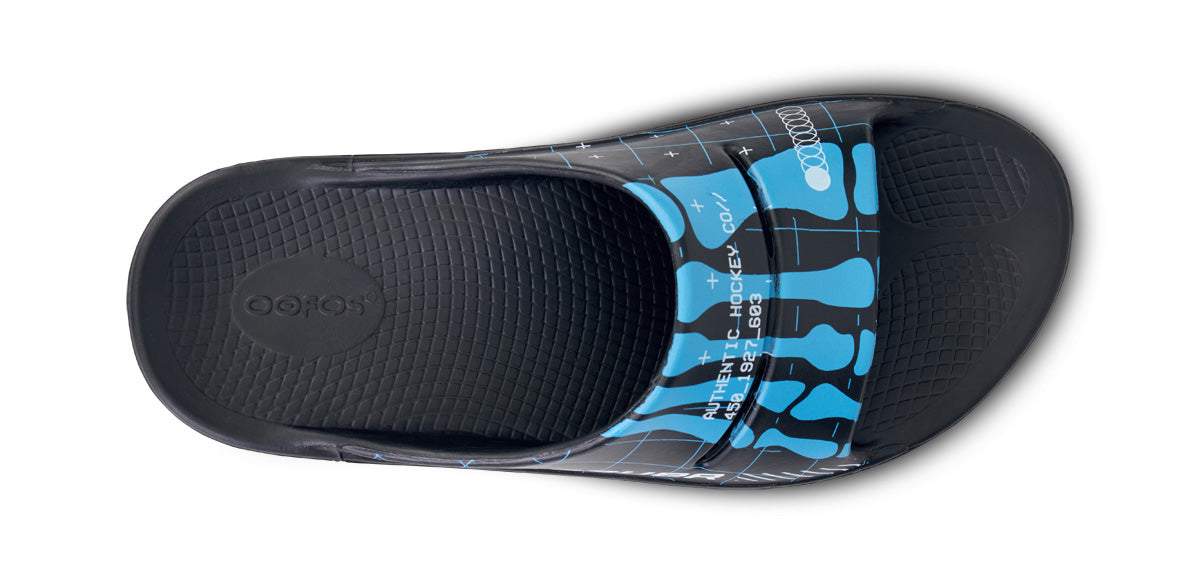 BAUER/OOFOS Women's OOahh Limited Slide Sandal Bauer Skeleton top view