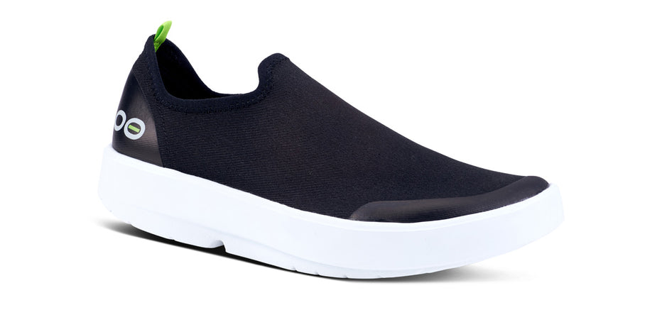 Women's OOmg eeZee Low White and Black Shoe – OOFOS