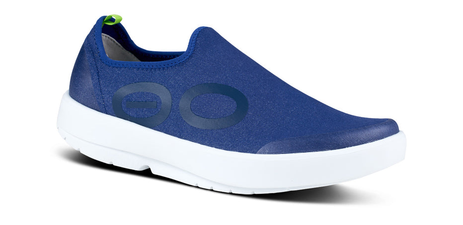 Men's OOmg eeZee Low Shoe - White Navy – OOFOS