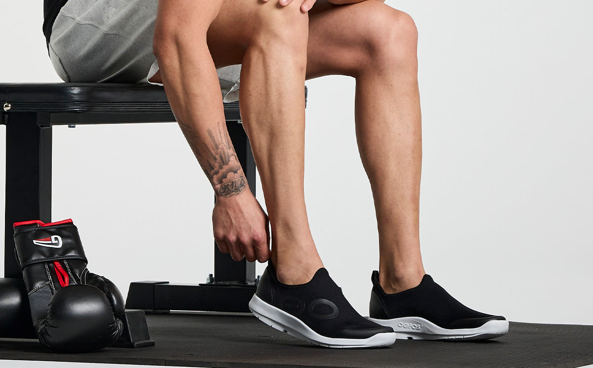 Men's OOmg Sport Low Shoe - White Black – OOFOS
